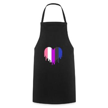 Tropfendes Genderfluid Pride Herz - Kochschürze - Schwarz - Vorne - AI Model Male 185 dark (185cm)