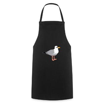 mouette fraîche - Tablier de cuisine - noir - Devant - AI Model Male 185 dark (185cm)