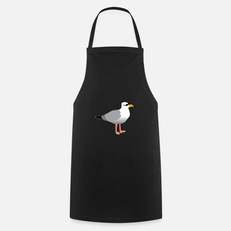 Coole Möwe - Kochschürze - Schwarz