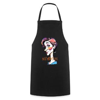 Caricature of a woman - Best Mom ever 3 - Cooking Apron - black - Front - AI Model Male 185 dark (185cm)