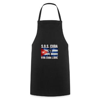 Viva Cuba Libre SOS Cuba - Cooking Apron - black - Front - AI Model Male 185 dark (185cm)