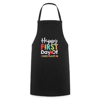 Happy first day of kindergarten - Cooking Apron - black - Front - AI Model Male 185 dark (185cm)