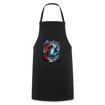 Cool English Bulldog - Cooking Apron - black - Front - AI Model Male 185 dark (185cm)