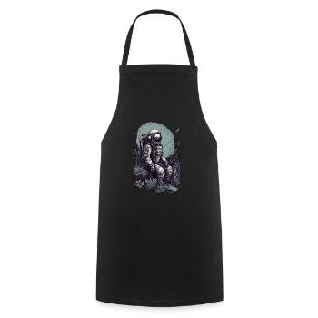 Astronaute avec des plantes sur des mondes extraterrestres - Tablier de cuisine - noir - Devant - AI Model Male 185 dark (185cm)