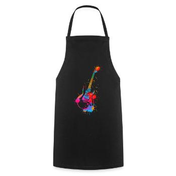 Gitarre Splash Bunt E-Gitarrist Musik Band - Kochschürze - Schwarz - Vorne - AI Model Male 185 dark (185cm)