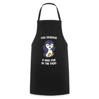 Penguin Animal Humorous Statement Cute Bird - Cooking Apron - black - Front - AI Model Male 185 dark (185cm)
