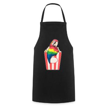 Maïs soufflé perroquet - Tablier de cuisine - noir - Devant - AI Model Male 185 dark (185cm)