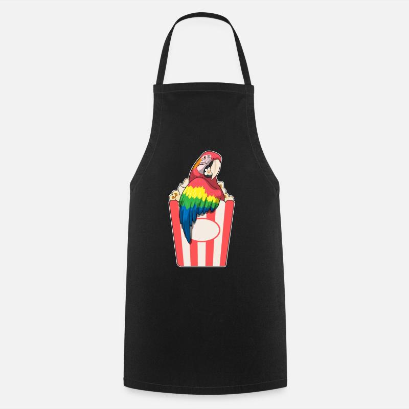 Papagei Popcorn - Kochschürze - Schwarz