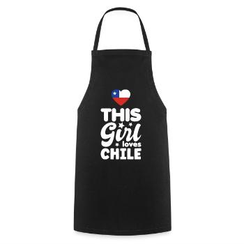 Chili Drapeau Amérique du Sud Drapeau chilien Vintage - Tablier de cuisine - noir - Devant - AI Model Male 185 dark (185cm)