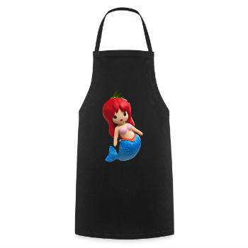 Sirène aux fraises - Tablier de cuisine - noir - Devant - AI Model Male 185 dark (185cm)