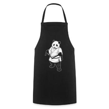 Panda Karate Kampfsport - Kochschürze - Schwarz - Vorne - AI Model Male 185 dark (185cm)
