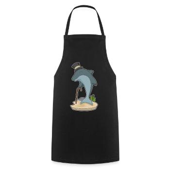 Dolphin Gentleman Top Hat - Cooking Apron - black - Front - AI Model Male 185 dark (185cm)