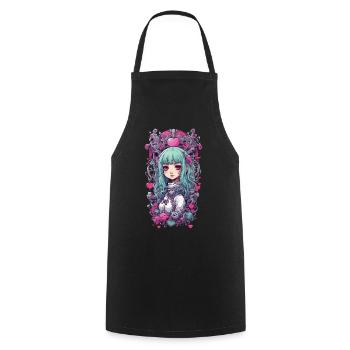 Goth Girl Kawaii Anime Psycho Gothique Conception Magique - Tablier de cuisine - noir - Devant - AI Model Male 185 dark (185cm)