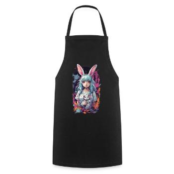 Kemonomimi Bunny Goth Anime Girl Cosplay - Kochschürze - Schwarz - Vorne - AI Model Male 185 dark (185cm)
