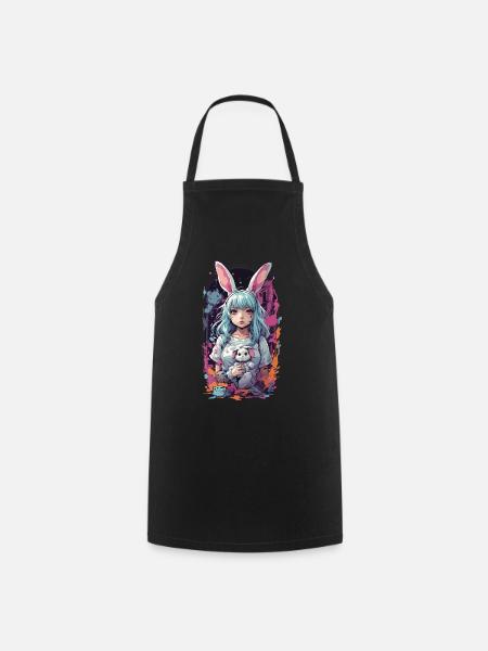 Kemonomimi Bunny Goth Anime Fille Cosplay - Tablier de cuisine - noir
