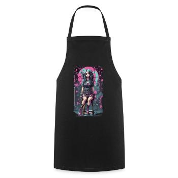 Gothique e-girl Anime Esthétique Dark Magic - Tablier de cuisine - noir - Devant - AI Model Male 185 dark (185cm)
