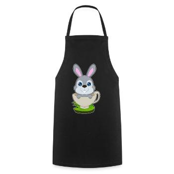 Mug lapin - Tablier de cuisine - noir - Devant - AI Model Male 185 dark (185cm)