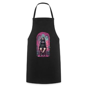 Esthétique Goth Girl Anime Occulte et Sombre - Tablier de cuisine - noir - Devant - AI Model Male 185 dark (185cm)