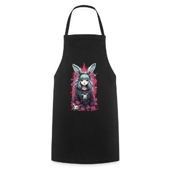 Kawaii Goth Anime Bunny Dunkle Magie Aesthetic - Kochschürze - Schwarz - Vorne - AI Model Male 185 dark (185cm)