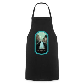 Speicherstadt: Charme historique à Hambourg - Tablier de cuisine - noir - Devant - AI Model Male 185 dark (185cm)