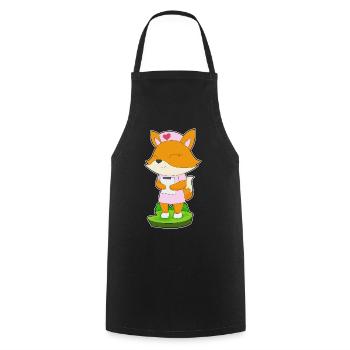 Fox Nurse - Cooking Apron - black - Front - AI Model Male 185 dark (185cm)