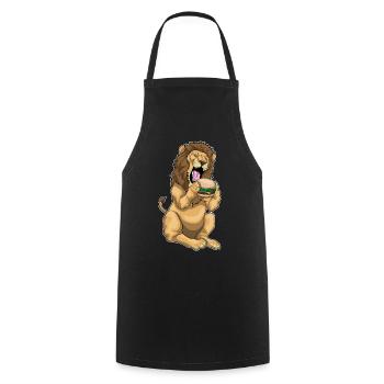 Lion Cheeseburger - Tablier de cuisine - noir - Devant - AI Model Male 185 dark (185cm)