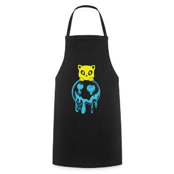 Coucher de soleil Chat Chat Visage Chat Soleil - Tablier de cuisine - noir - Devant - AI Model Male 185 dark (185cm)