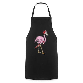 Flamingo Christmas Candy Cane - Cooking Apron - black - Front - AI Model Male 185 dark (185cm)
