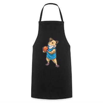 Hamster Basketteur Joueur Basketball - Tablier de cuisine - noir - Devant - AI Model Male 185 dark (185cm)