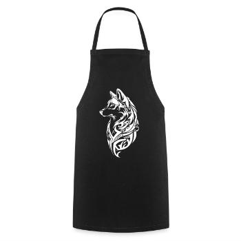 Nordic Wolf Tribal Tattoo - Cooking Apron - black - Front - AI Model Male 185 dark (185cm)