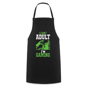 Je ne peux pas Adulte Je joue - Tablier de cuisine - noir - Devant - AI Model Male 185 dark (185cm)