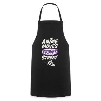 Anime Dance Streetwear Manga Hip Hop Otaku Crew - Kochschürze - Schwarz - Vorne - AI Model Male 185 dark (185cm)
