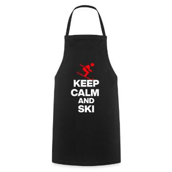 RESTEZ CALMES ET SKIEZ ! POUR LES PENTES ET LES HUTTES Fun w - Tablier de cuisine - noir - Devant - AI Model Male 185 dark (185cm)