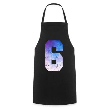Issue 6 – 6th Anniversary Gift - Cooking Apron - black - Front - AI Model Male 185 dark (185cm)