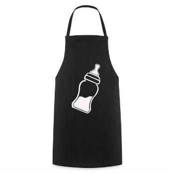 Minimalist Baby Bottle Line Art - Cooking Apron - black - Front - AI Model Male 185 dark (185cm)