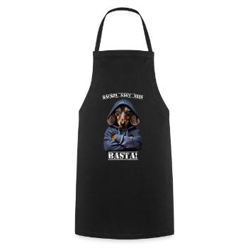 Dackel sagt Nein Basta! - Kochschürze - Schwarz - Vorne - AI Model Male 185 dark (185cm)