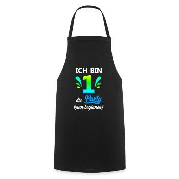 Ich bin 1 Jahr eins Kinder Geburtstag Party witzig - Kochschürze - Schwarz - Vorne - AI Model Male 185 dark (185cm)