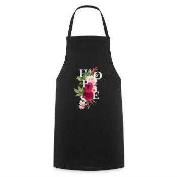 Hopes flowers - Cooking Apron - black - Front - AI Model Male 185 dark (185cm)