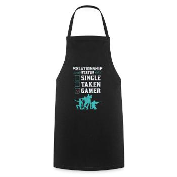 Relationship Status Gamer Design - Cooking Apron - black - Front - AI Model Male 185 dark (185cm)