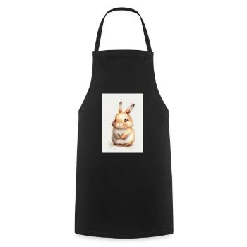 Bunny Bunny Animal Pet Bunny Bunny Aquarelle - Tablier de cuisine - noir - Devant - AI Model Male 185 dark (185cm)