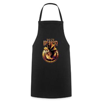 Heart of the Dragon - Cooking Apron - black - Front - AI Model Male 185 dark (185cm)