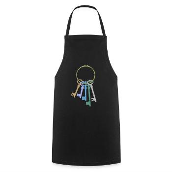 Bunch of keys - Cooking Apron - black - Front - AI Model Male 185 dark (185cm)