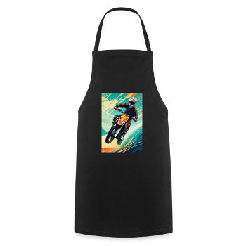Motocross I - Tablier de cuisine - noir - Devant - AI Model Male 185 dark (185cm)