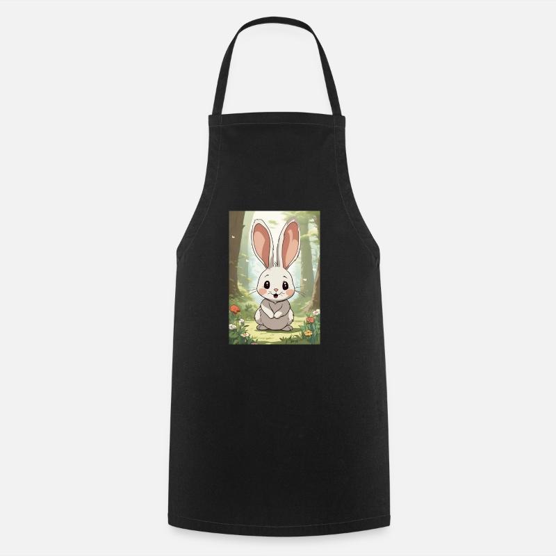 Lapin de dessin animé - Tablier de cuisine - noir