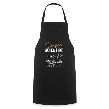 Simple Scientist Just Add Coffee - Kochschürze - Schwarz - Vorne - AI Model Male 185 dark (185cm)