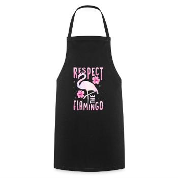 Respect The Flamingo Pink Bird Cute - Cooking Apron - black - Front - AI Model Male 185 dark (185cm)