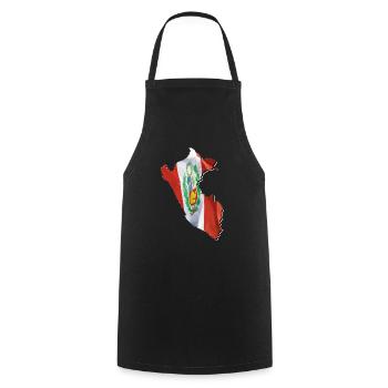 Peru flag in the map of Peru - Cooking Apron - black - Front - AI Model Male 185 dark (185cm)