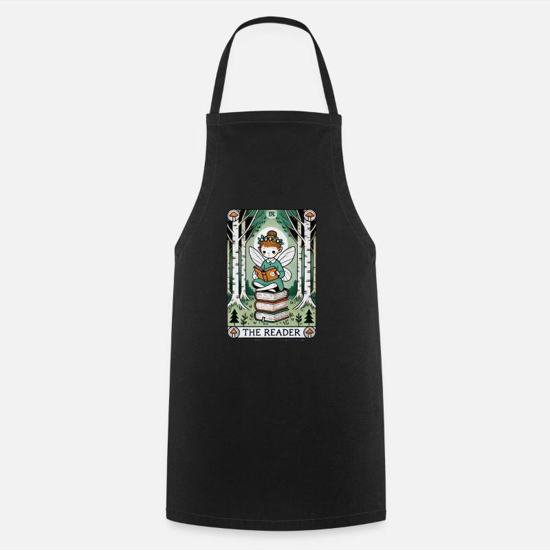 The Reader Tarot Card Design - Cooking Apron - black