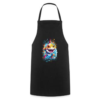 Requin - Tablier de cuisine - noir - Devant - AI Model Male 185 dark (185cm)