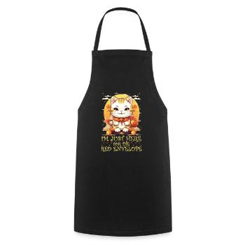 Chat porte-bonheur du Nouvel An chinois juste ici pour le - Tablier de cuisine - noir - Devant - AI Model Male 185 dark (185cm)